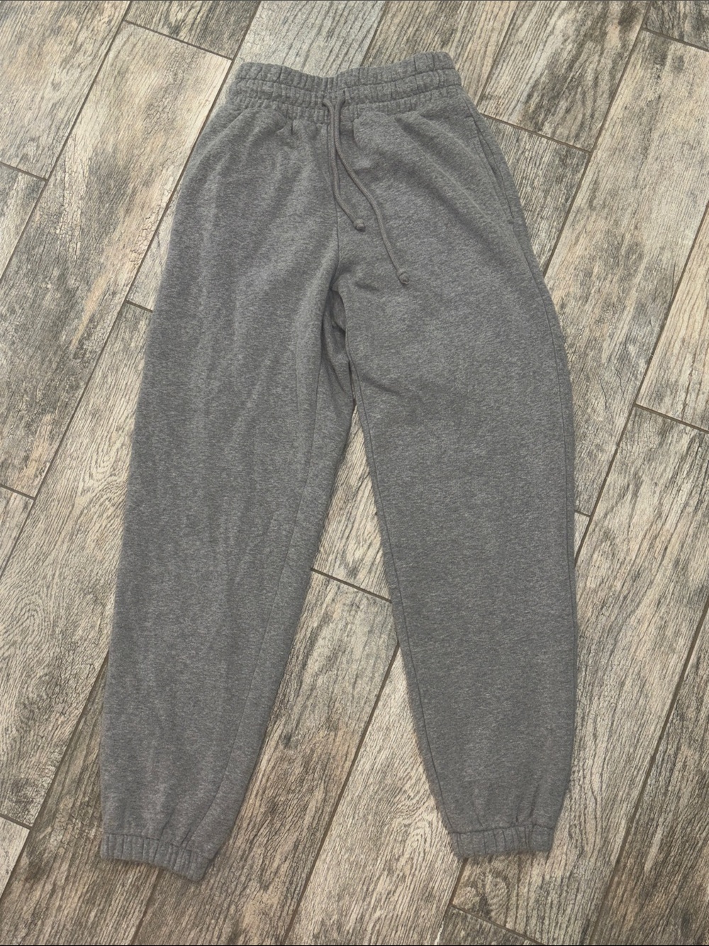 Womans Gray Drawstring Jogger Sweatpants